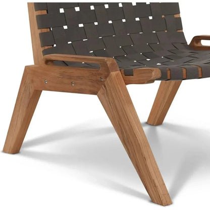 Draper Teak Outdoor Woven Chat Chair-Outdoor Accent Chairs-HiTeak-LOOMLAN