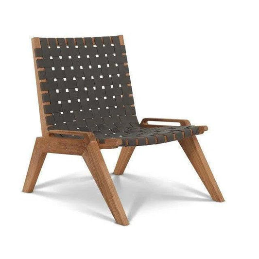 Draper Teak Outdoor Woven Chat Chair-Outdoor Accent Chairs-HiTeak-LOOMLAN