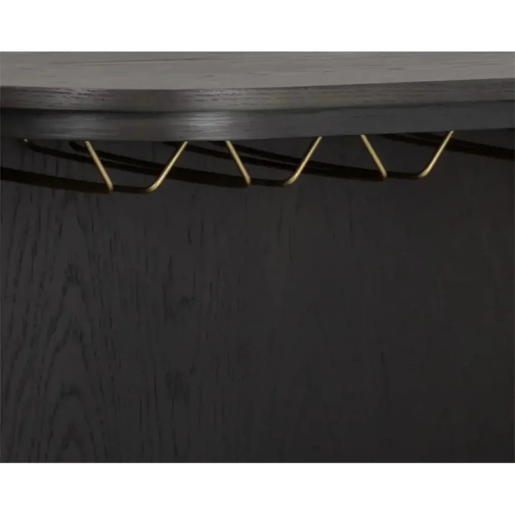 Dresden Leather Bar Cabinet-Home Bar Carts-SUNPAN-LOOMLAN