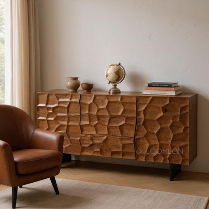 Drevalen Three Drawers Wood Sideboard