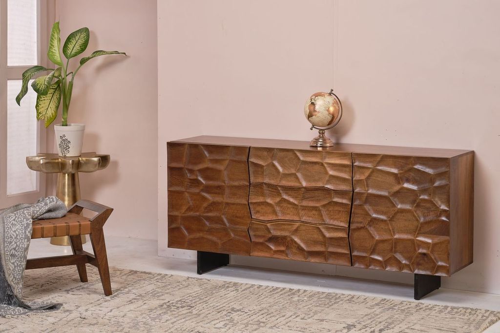 Drevalen Three Drawers Wood Sideboard