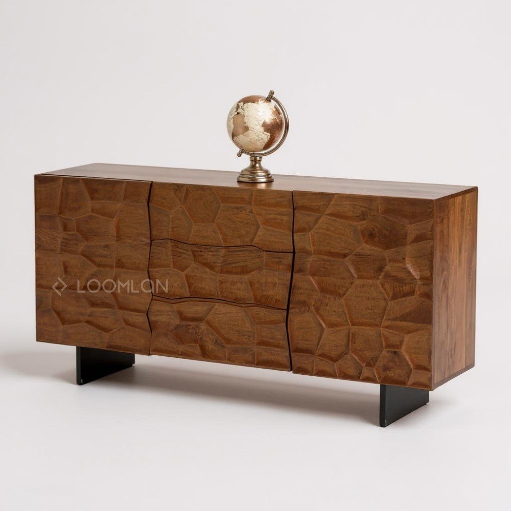 Drevalen Three Drawers Wood Sideboard