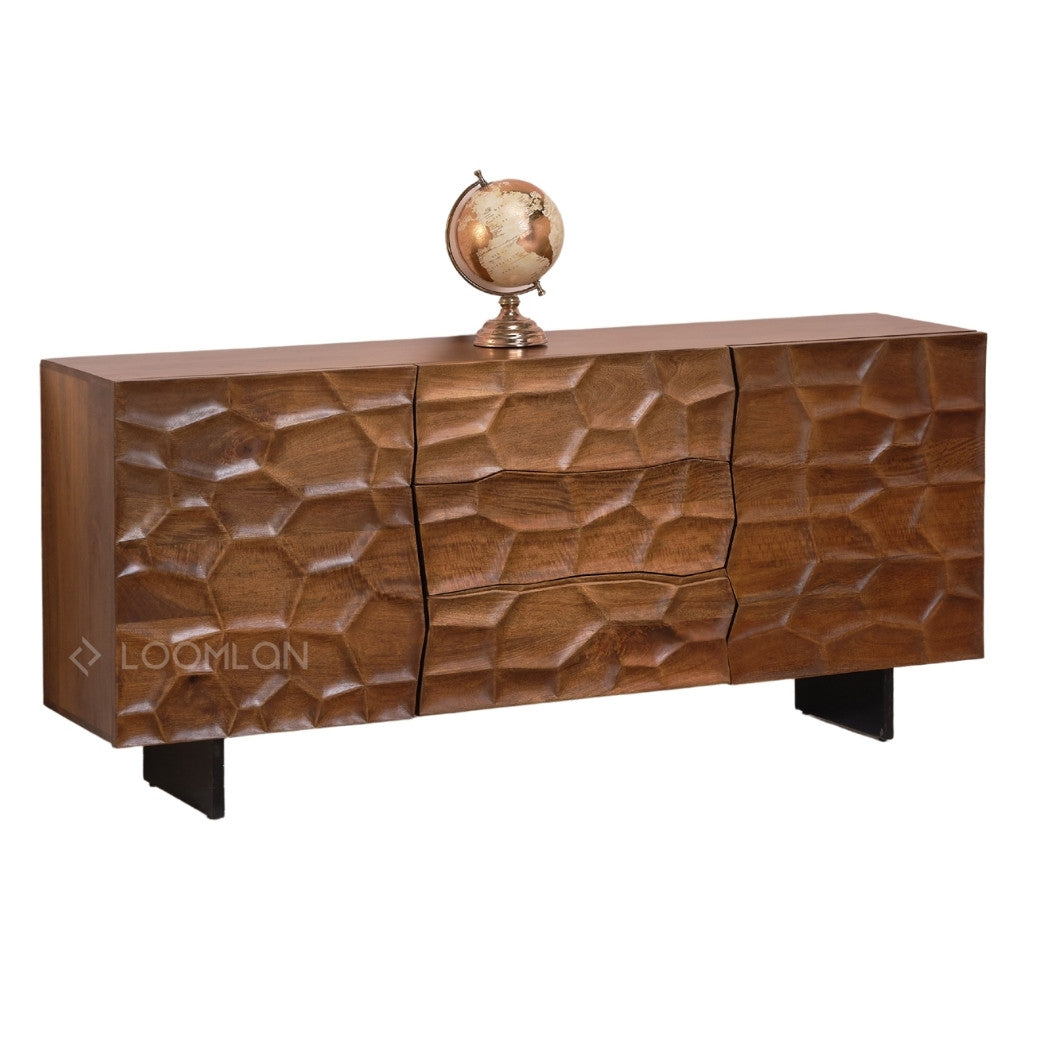Drevalen Three Drawers Wood Sideboard