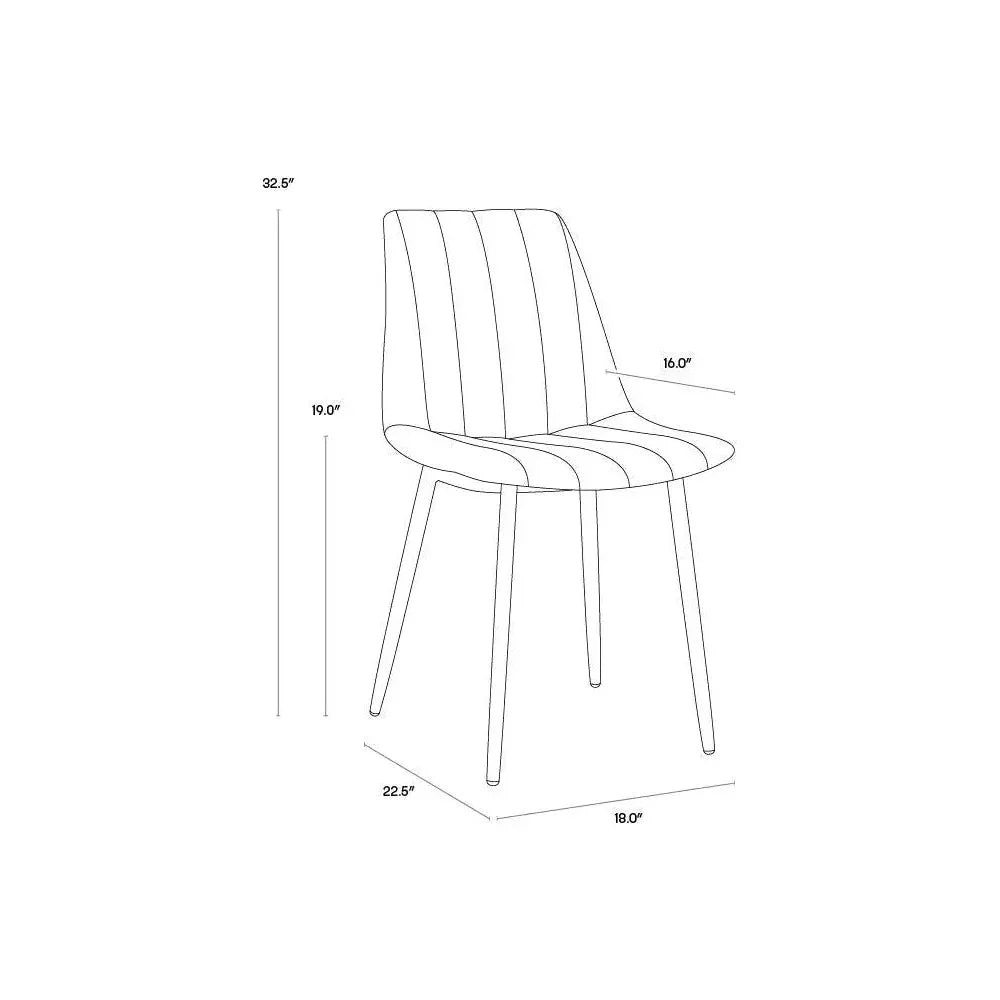 Drew Armless Dining Chair 2PC - LOOMLAN - SUNPAN - Dining Chairs