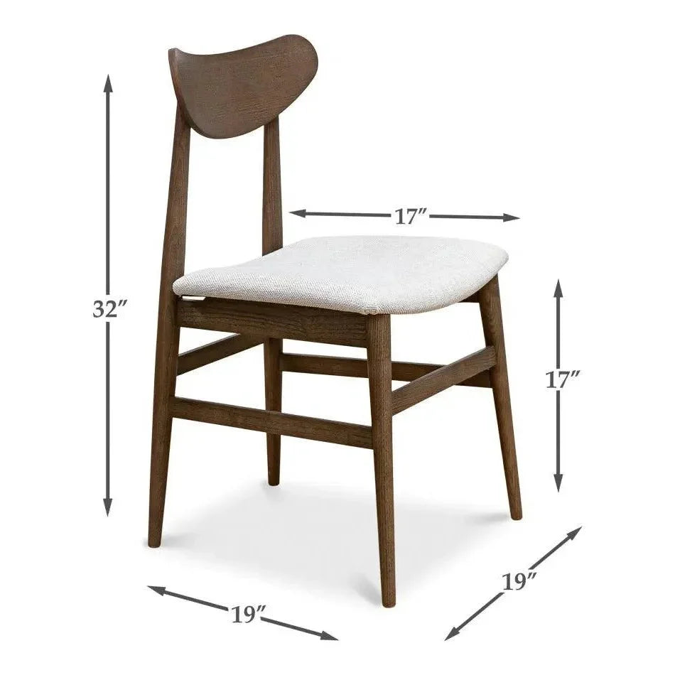 Mid - Century Dining Chairs 2PC Driftwood Oatmeal - LOOMLAN - Sarreid - Dining Chairs