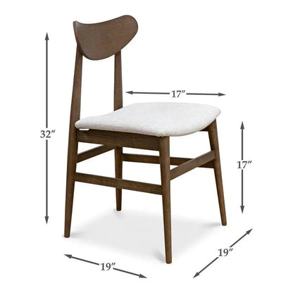 Mid - Century Dining Chairs 2PC Driftwood Oatmeal - LOOMLAN - Sarreid - Dining Chairs