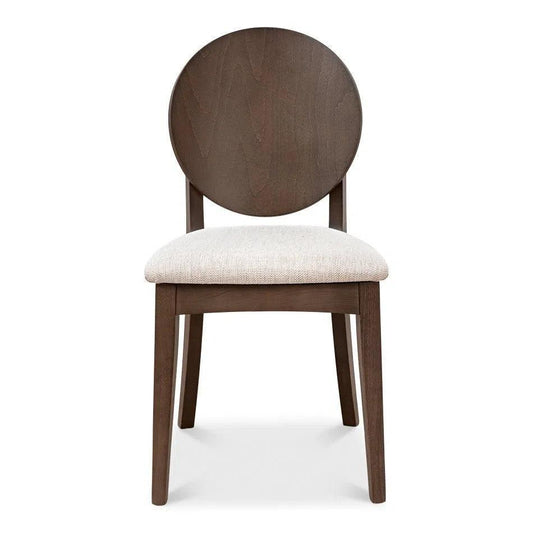 Round Back Side Chair Driftwood Oatmeal - LOOMLAN - Sarreid - Dining Chairs