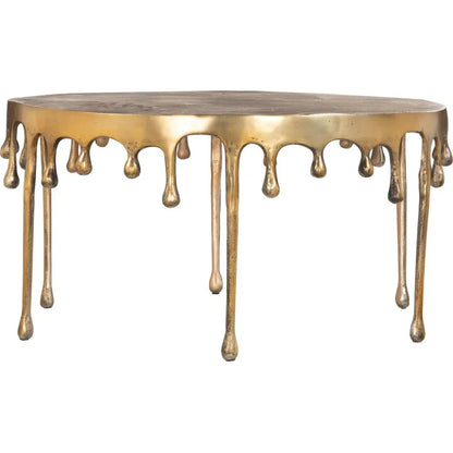 Drip Antique Brass Round Coffee Table - LOOMLAN - Zuo Modern - Coffee Tables