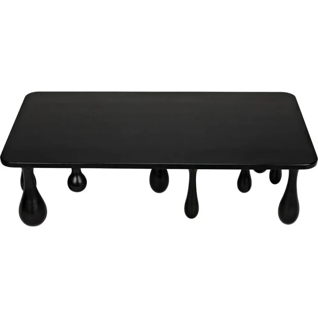 Drop Wood Black Rectangle Coffee Table - LOOMLAN - Noir - Coffee Tables