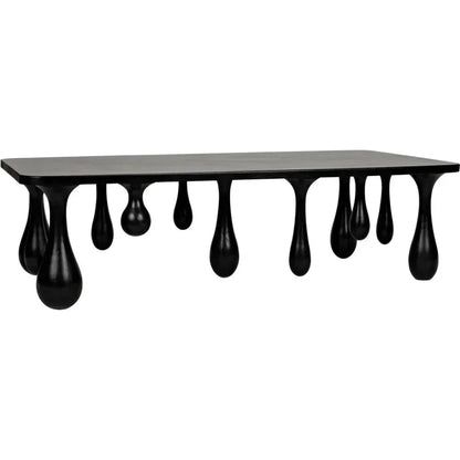 Drop Wood Black Rectangle Coffee Table - LOOMLAN - Noir - Coffee Tables