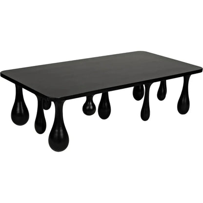 Drop Wood Black Rectangle Coffee Table - LOOMLAN - Noir - Coffee Tables