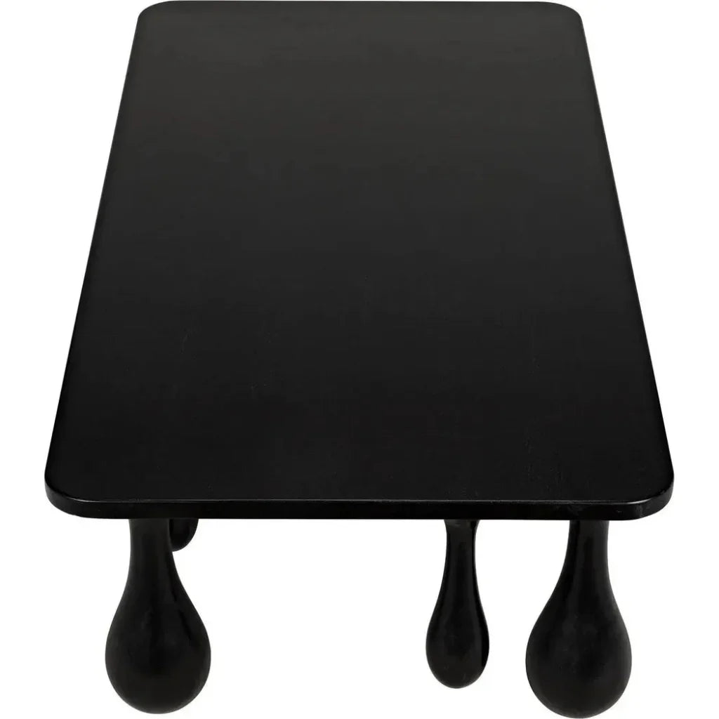 Drop Wood Black Rectangle Coffee Table - LOOMLAN - Noir - Coffee Tables