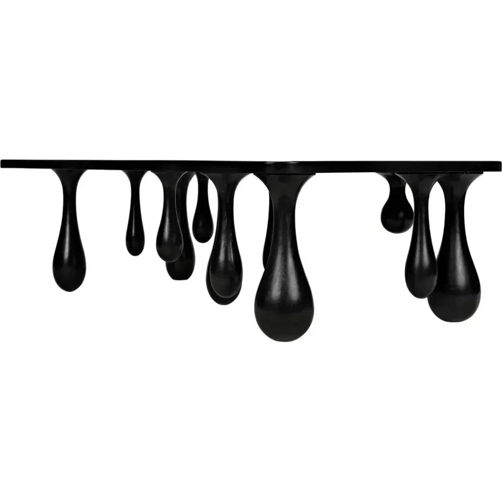 Drop Wood Black Rectangle Coffee Table - LOOMLAN - Noir - Coffee Tables