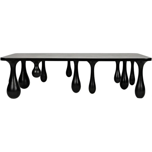 Drop Wood Black Rectangle Coffee Table - LOOMLAN - Noir - Coffee Tables