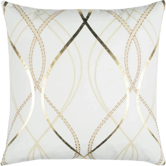 Dru White & Gold Throw Pillow Down Insert - LOOMLAN - LOOMLAN - Throw Pillows