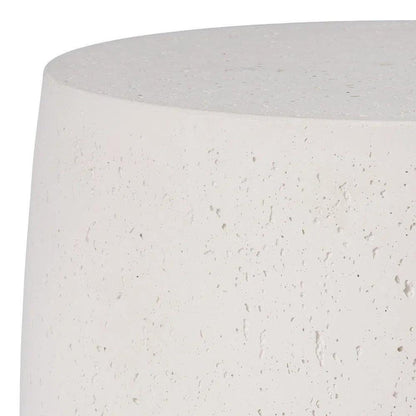 Drum 18 in. Round Chalk White Terrazzo Garden Stool-Garden Stools-Emissary-LOOMLAN