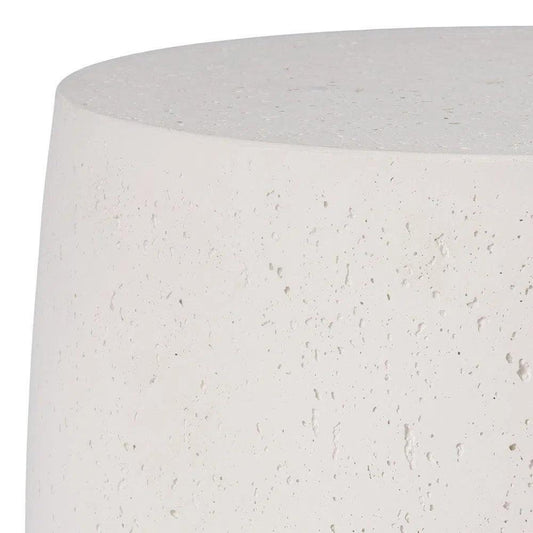 Drum 18 in. Round Chalk White Terrazzo Garden Stool-Garden Stools-Emissary-LOOMLAN
