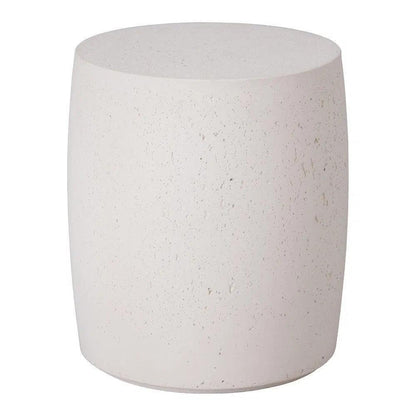 Drum 18 in. Round Chalk White Terrazzo Garden Stool-Garden Stools-Emissary-LOOMLAN