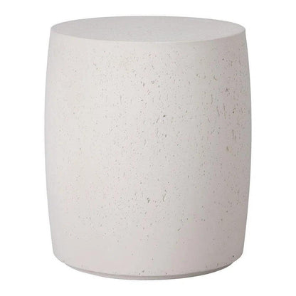 Drum 18 in. Round Chalk White Terrazzo Garden Stool-Garden Stools-Emissary-LOOMLAN