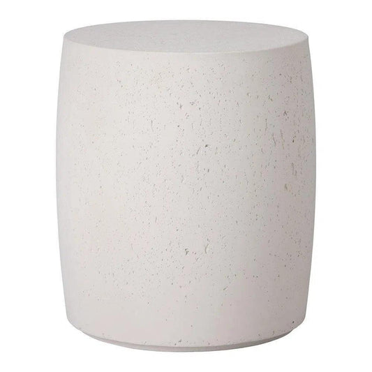 Drum 18 in. Round Chalk White Terrazzo Garden Stool-Garden Stools-Emissary-LOOMLAN