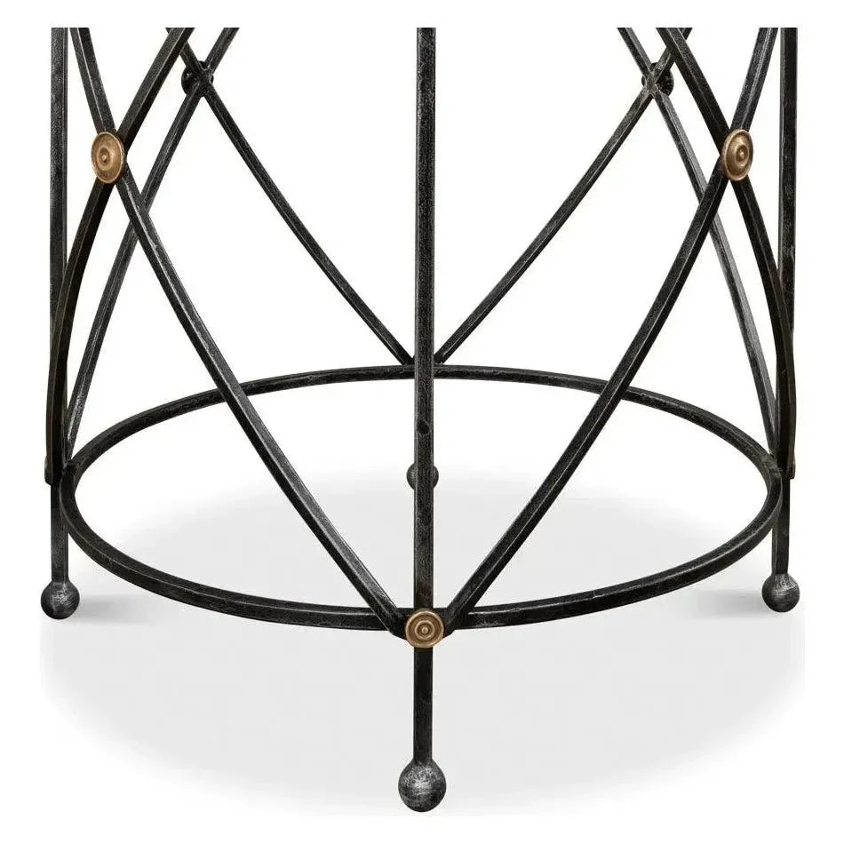 Drum & Fife Lamp Table Side Table Marble Top - LOOMLAN - Sarreid - Side Tables