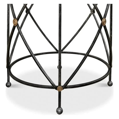 Drum & Fife Lamp Table Side Table Marble Top - LOOMLAN - Sarreid - Side Tables