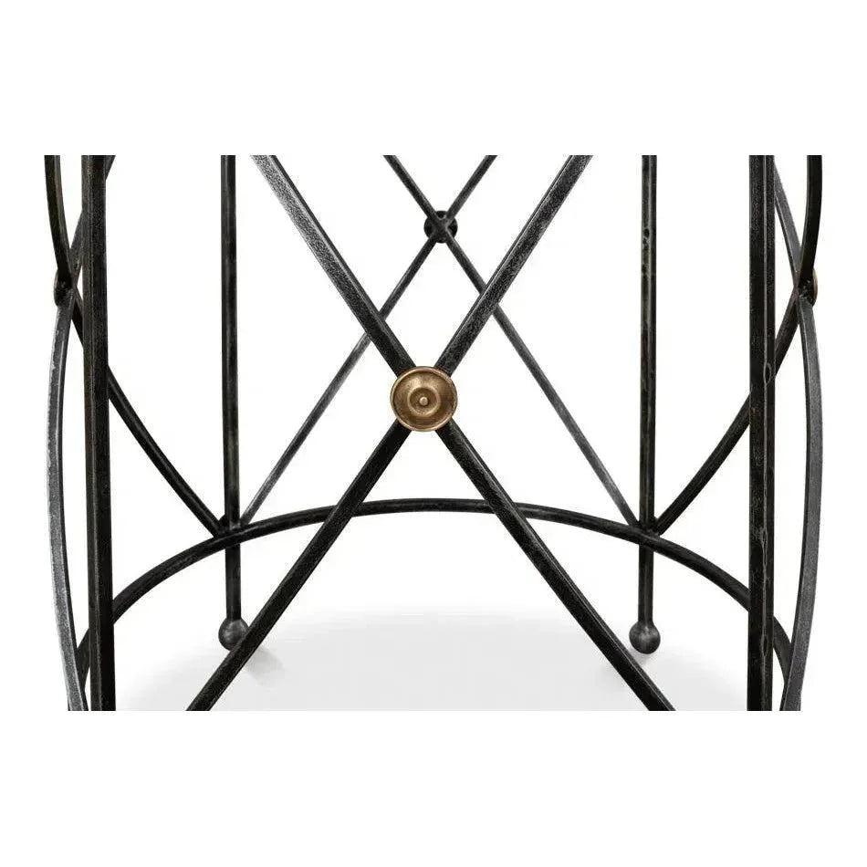 Drum & Fife Lamp Table Side Table Marble Top - LOOMLAN - Sarreid - Side Tables