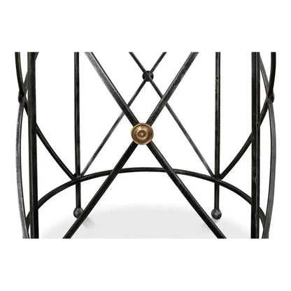 Drum & Fife Lamp Table Side Table Marble Top - LOOMLAN - Sarreid - Side Tables