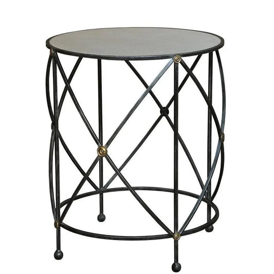 Drum & Fife Lamp Table Side Table Marble Top - LOOMLAN - Sarreid - Side Tables