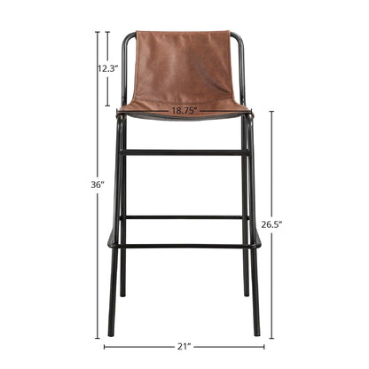 Duke Genuine Leather Counter Stool