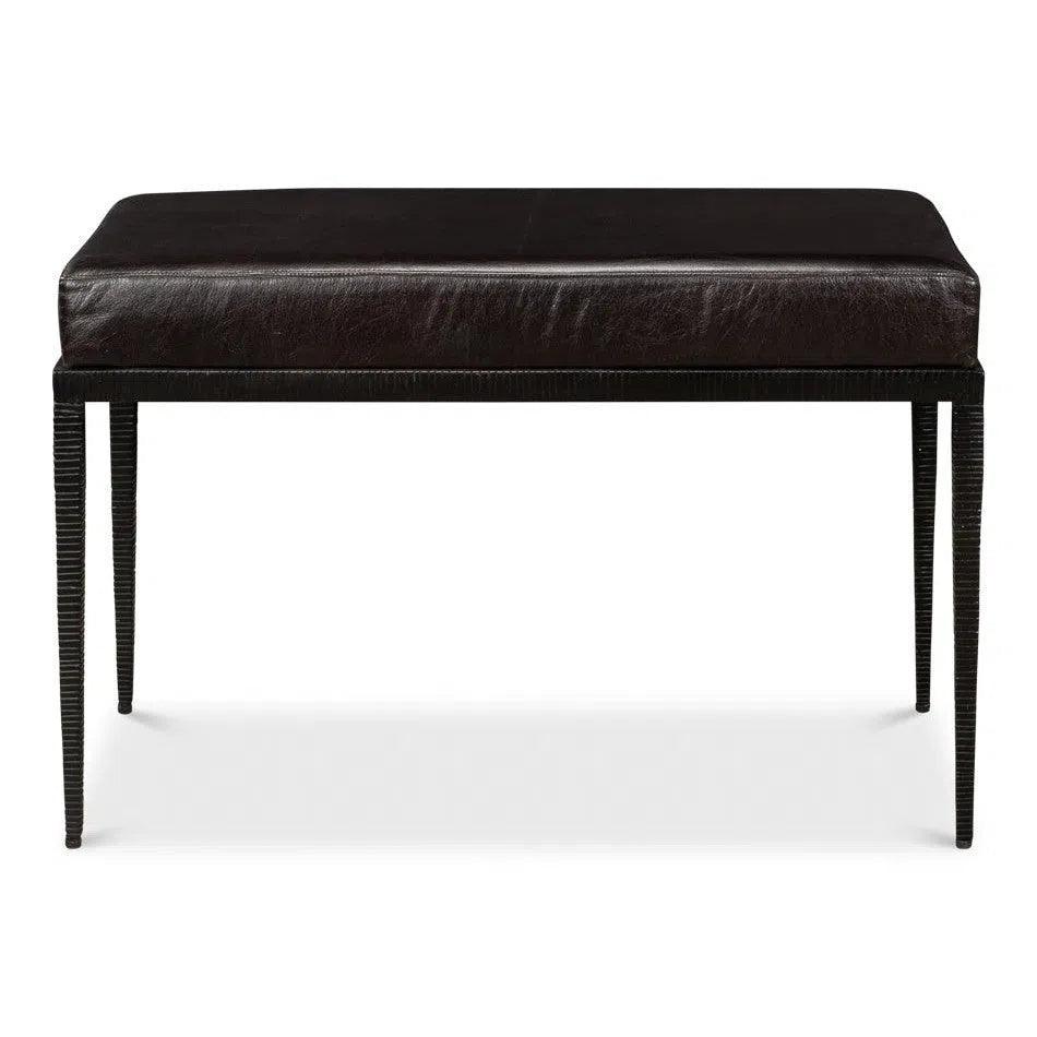 Duke Ridged Iron Bench - LOOMLAN - Sarreid - Bedroom Benches
