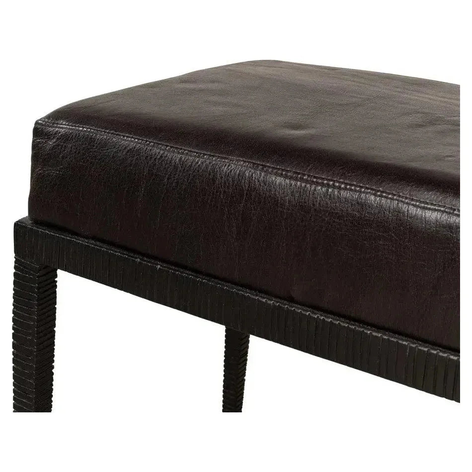 Duke Ridged Iron Bench - LOOMLAN - Sarreid - Bedroom Benches