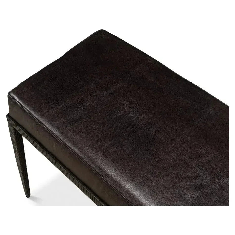 Duke Ridged Iron Bench - LOOMLAN - Sarreid - Bedroom Benches