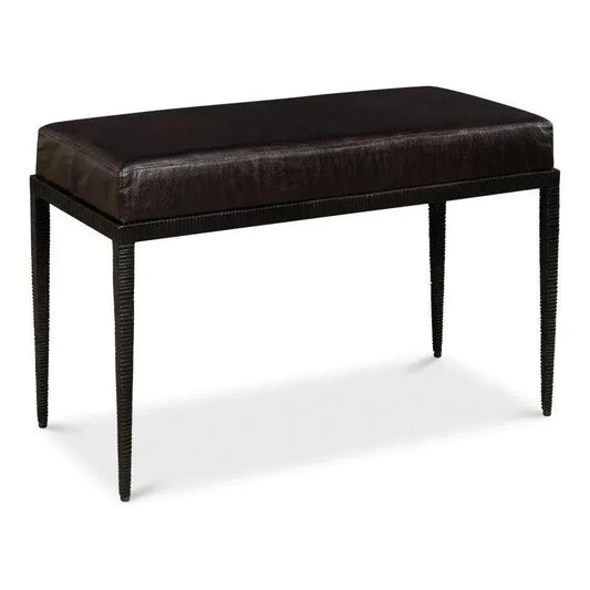 Duke Ridged Iron Bench - LOOMLAN - Sarreid - Bedroom Benches