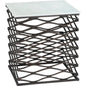 Duke Side Table White & Antique Black - LOOMLAN - Zuo Modern - Side Tables
