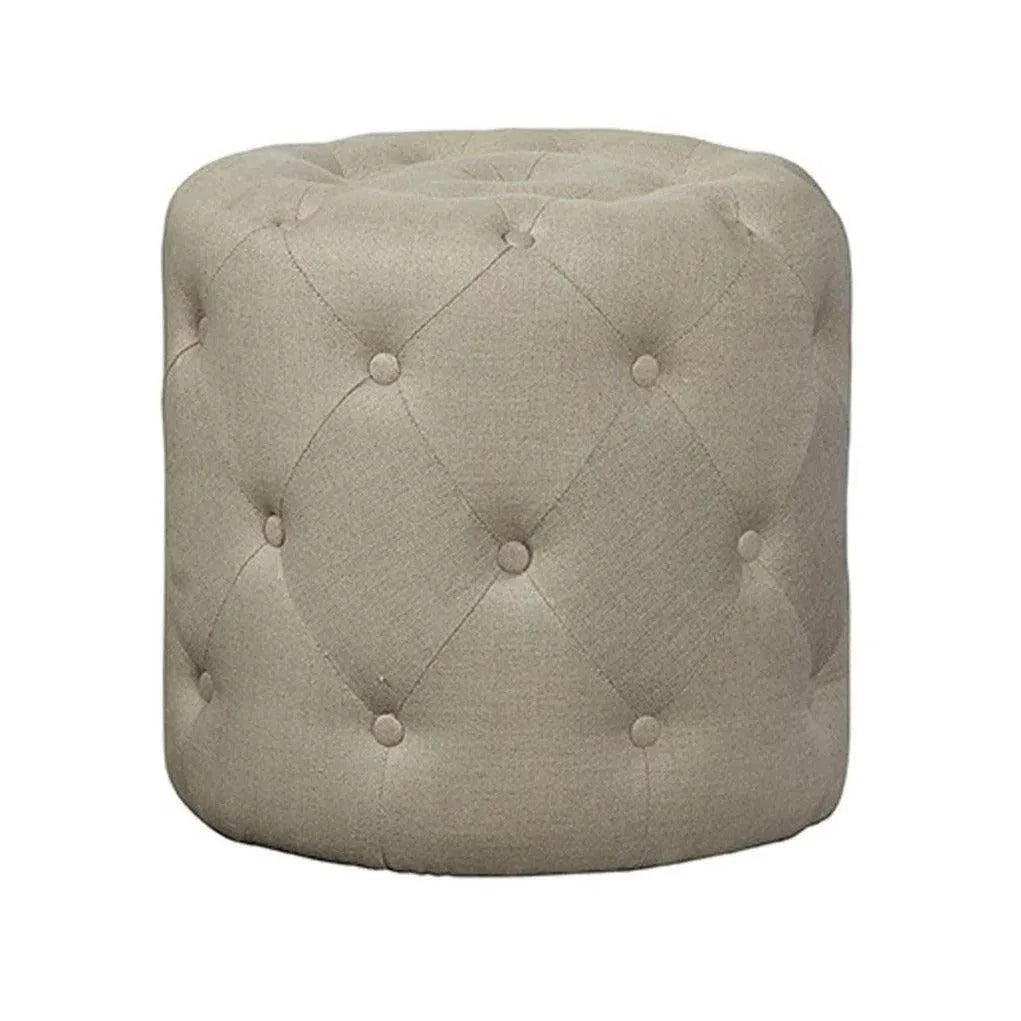 Dumplin' Linen Round Stool - LOOMLAN - Furniture Classics - Poufs and Stools