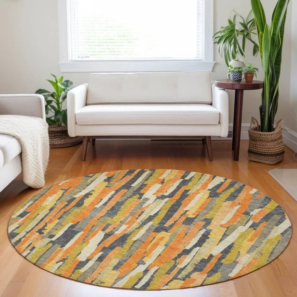 Dunae Orange Washable Indoor - Outdoor Rug - LOOMLAN - LOOMLAN Rugs - Outdoor Rugs