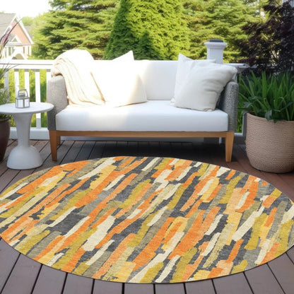 Dunae Orange Washable Indoor - Outdoor Rug - LOOMLAN - LOOMLAN Rugs - Outdoor Rugs