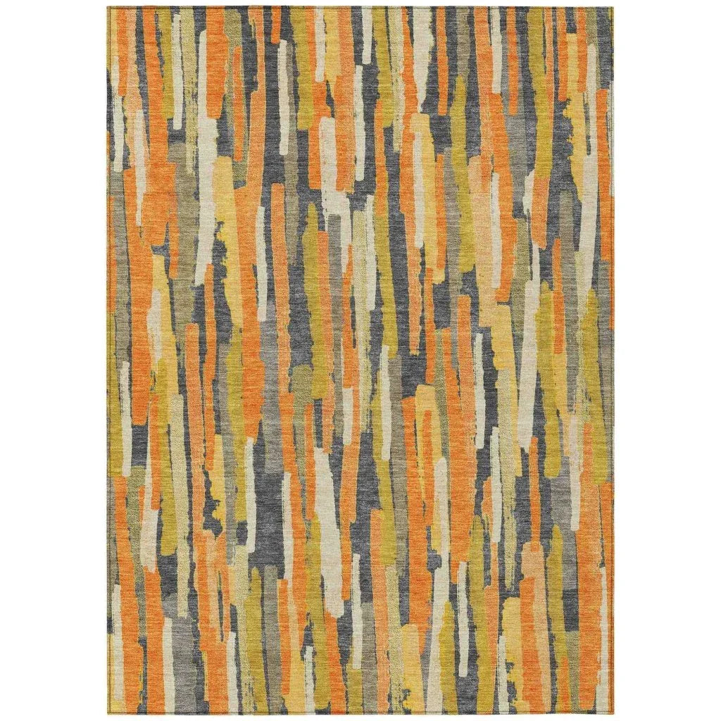 Dunae Orange Washable Indoor - Outdoor Rug - LOOMLAN - LOOMLAN Rugs - Outdoor Rugs