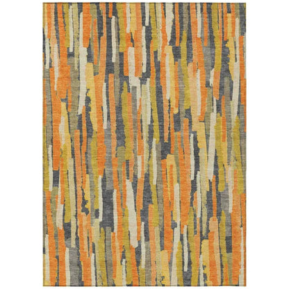Dunae Orange Washable Indoor - Outdoor Rug - LOOMLAN - LOOMLAN Rugs - Outdoor Rugs