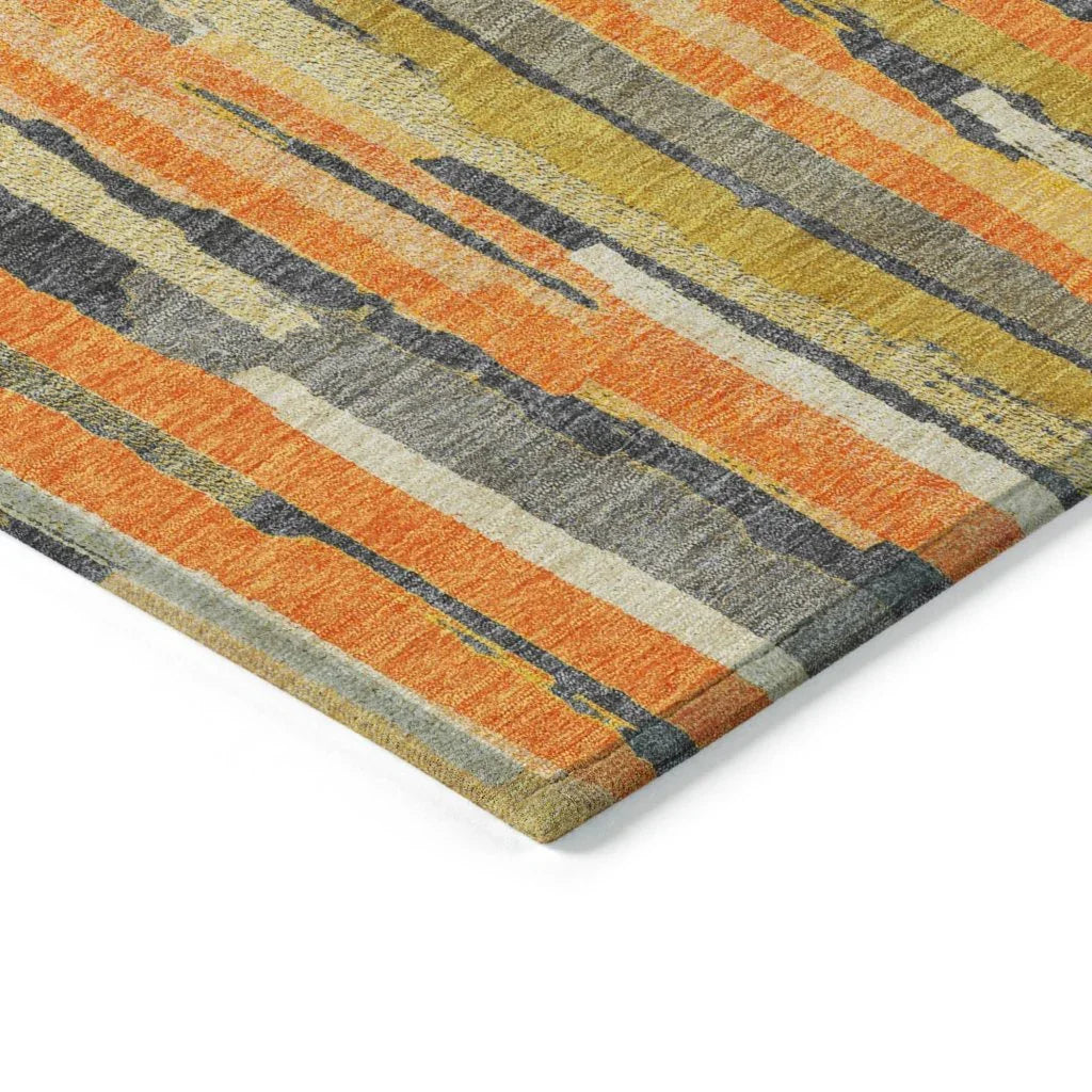 Dunae Orange Washable Indoor - Outdoor Rug - LOOMLAN - LOOMLAN Rugs - Outdoor Rugs