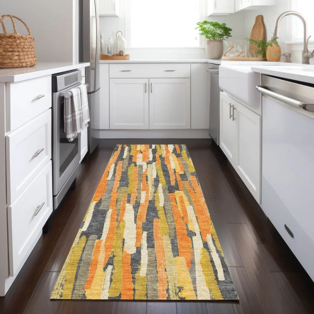 Dunae Orange Washable Indoor - Outdoor Rug - LOOMLAN - LOOMLAN Rugs - Outdoor Rugs