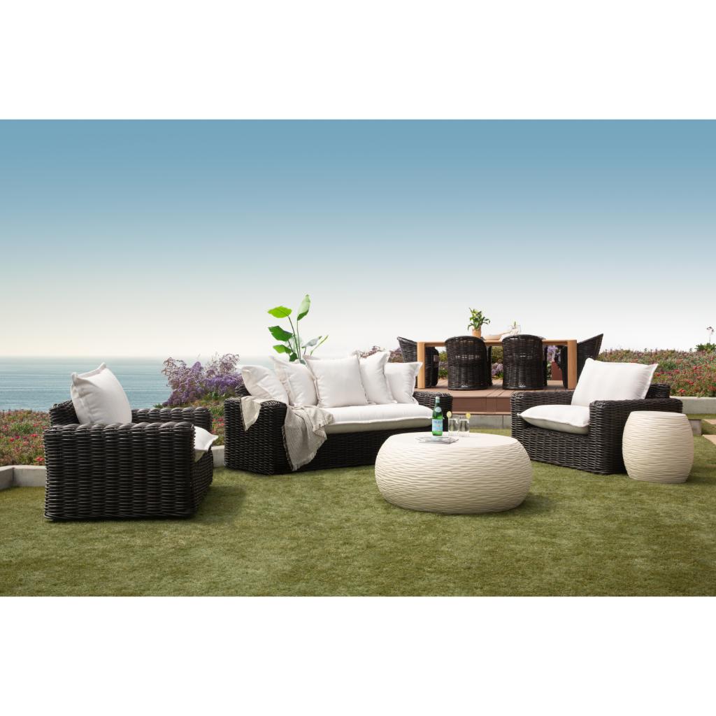 Dune Concrete Round Outdoor Coffee Table-Outdoor Coffee Tables-Sunset West-LOOMLAN