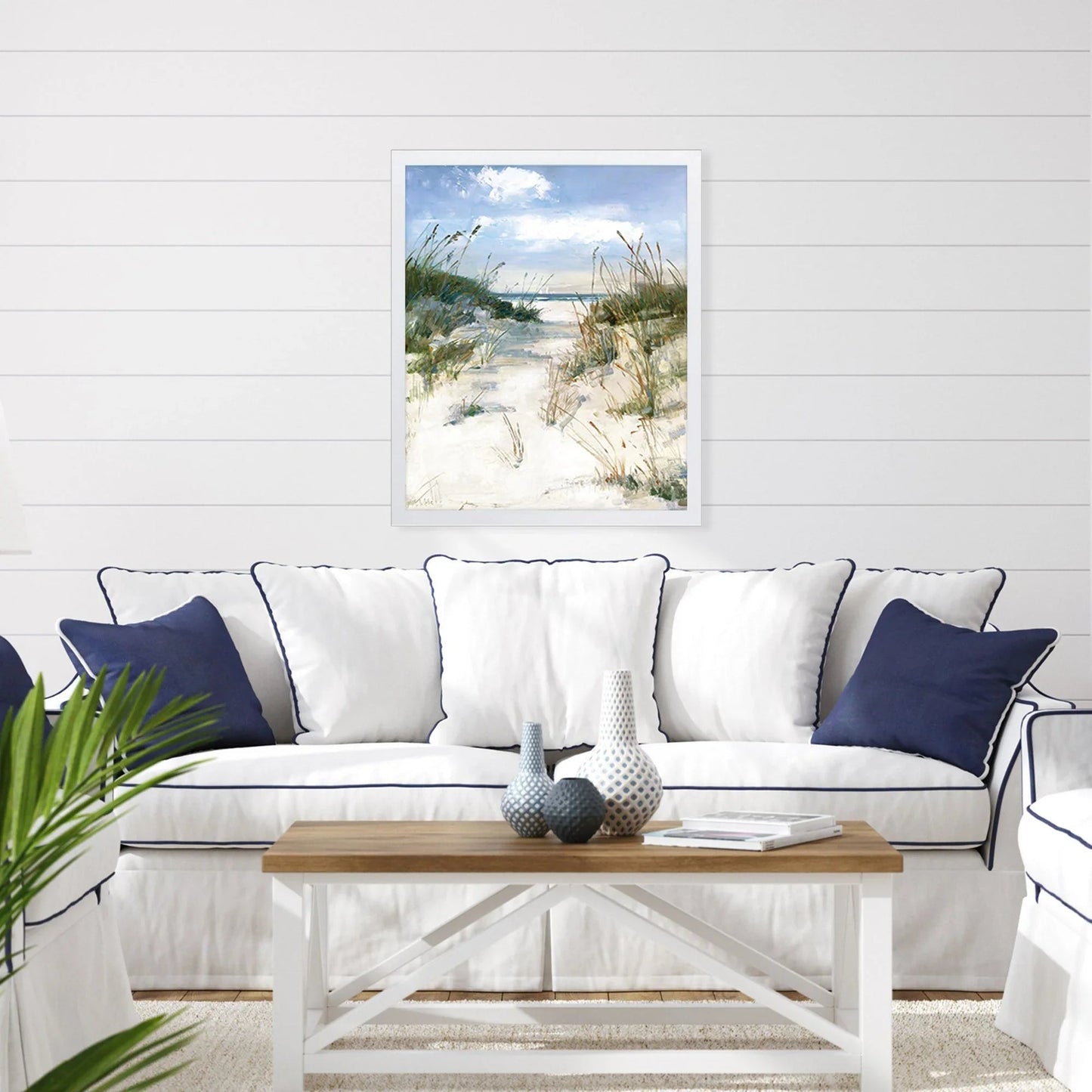 Dune View Green Framed Wall Art