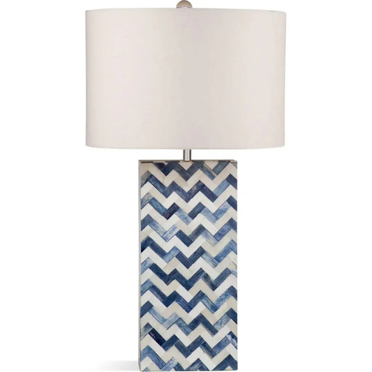 Dunmore Bone and Iron Blue Table Lamp - LOOMLAN - Bassett Mirror - Table Lamps
