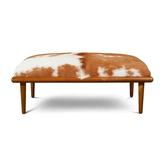 Duo Rectangular Hair on Hide Ottoman Coffee Table - LOOMLAN - One For Victory - Ottomans