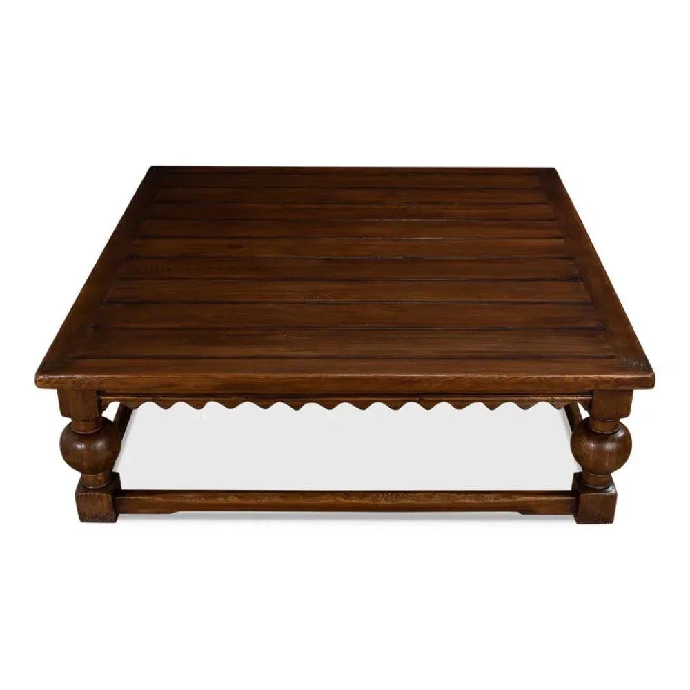 Durand Coffee Table Square Solid Wood Dark Brown - LOOMLAN - Sarreid - Coffee Tables