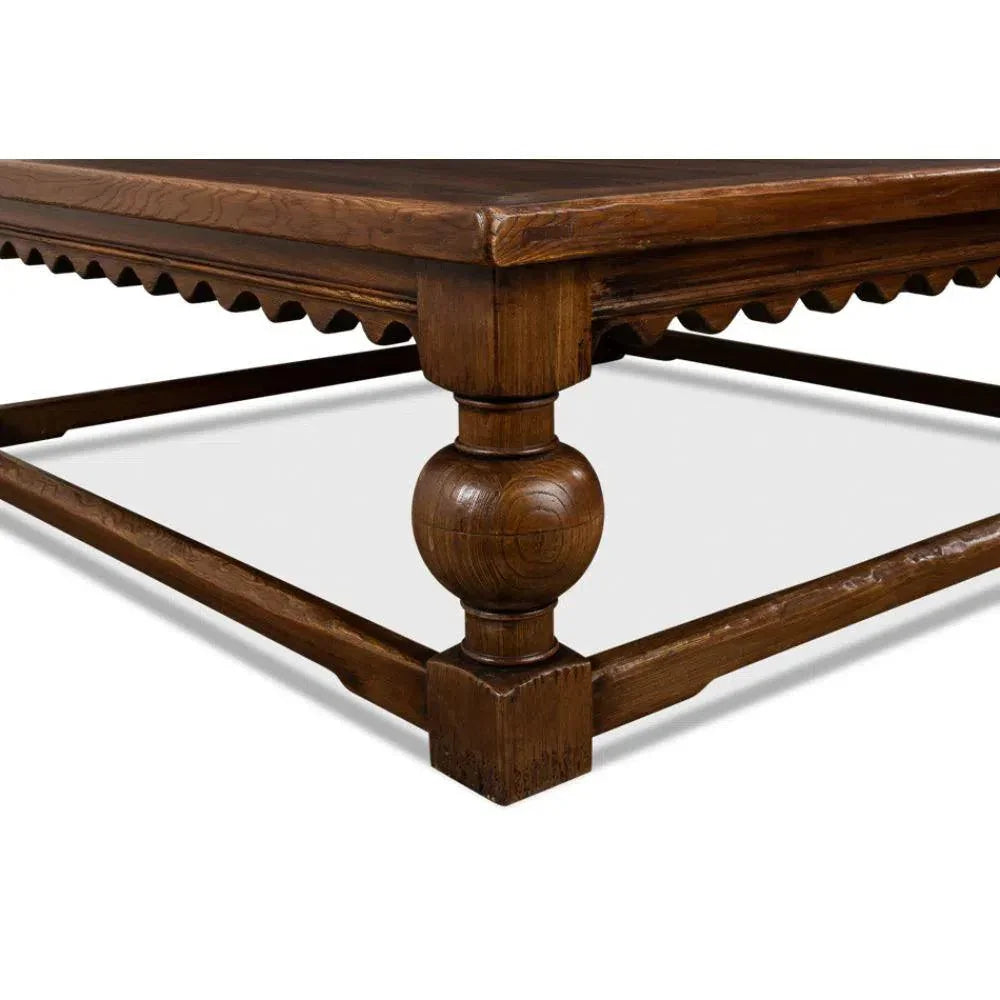 Durand Coffee Table Square Solid Wood Dark Brown - LOOMLAN - Sarreid - Coffee Tables