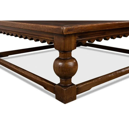 Durand Coffee Table Square Solid Wood Dark Brown - LOOMLAN - Sarreid - Coffee Tables