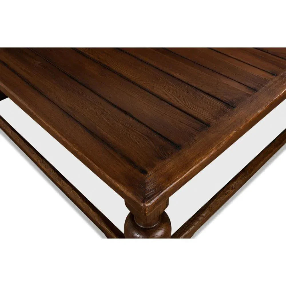 Durand Coffee Table Square Solid Wood Dark Brown - LOOMLAN - Sarreid - Coffee Tables
